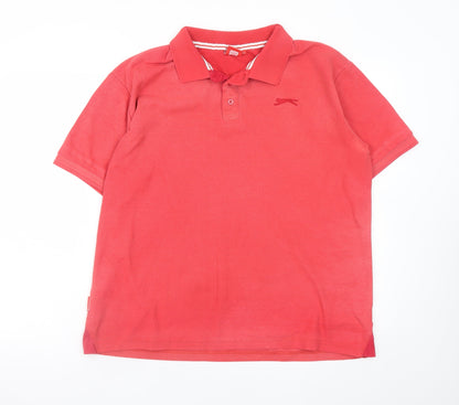 Slazenger Men's Red XL Polo Shirt Cotton Regular Fit