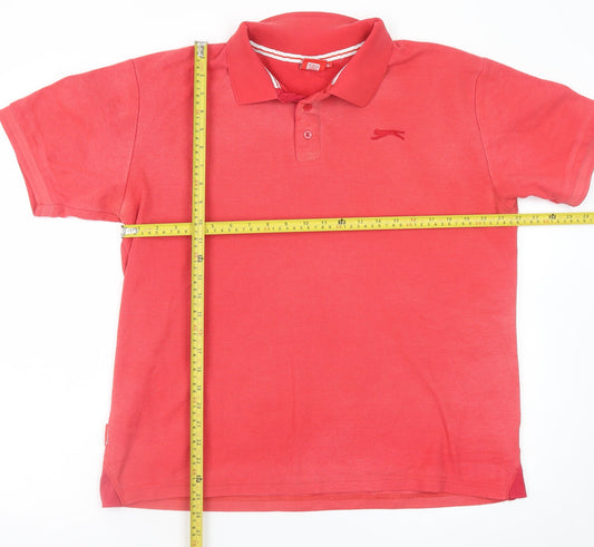 Slazenger Men's Red XL Polo Shirt Cotton Regular Fit