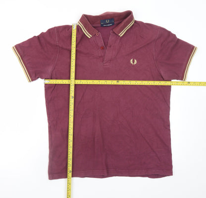 Fred Perry Men's Red Polo Shirt XL 100% Cotton Made in England