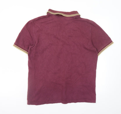 Fred Perry Men's Red Polo Shirt XL 100% Cotton Made in England
