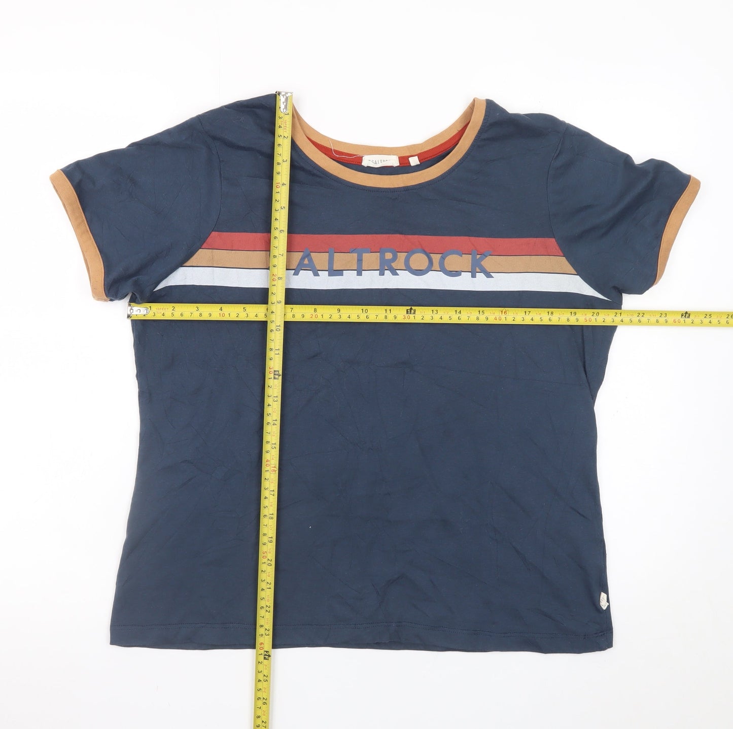 Saltrock Men's Blue Retro Logo Crew Neck Short Sleeve T-Shirt Size L