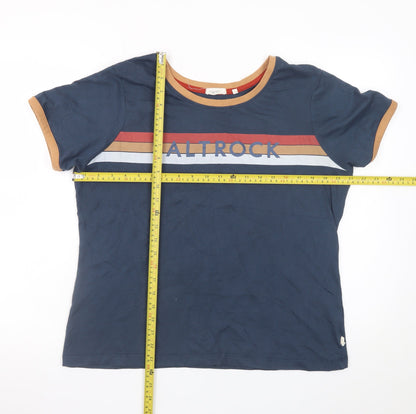 Saltrock Men's Blue Retro Logo Crew Neck Short Sleeve T-Shirt Size L