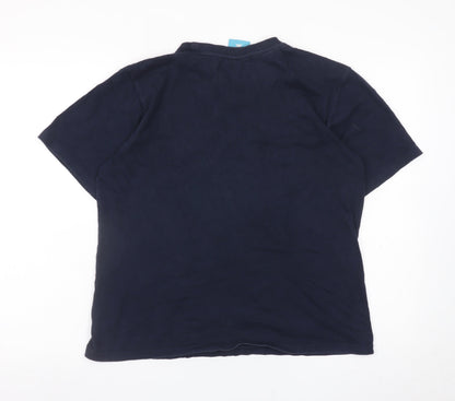 TU Men’s Blue Mr Lazy Graphic Cotton T-Shirt Size Small