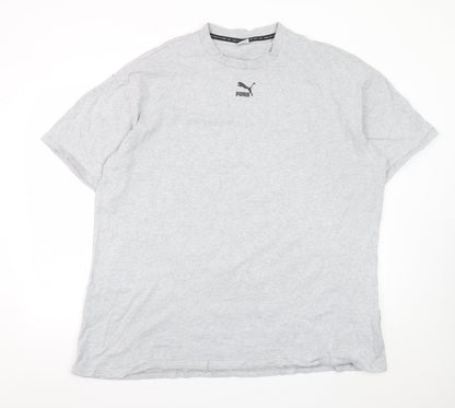 Puma Men's Grey Crew Neck Cotton Short Sleeve T-Shirt M