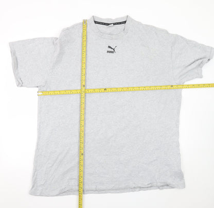 Puma Men's Grey Crew Neck Cotton Short Sleeve T-Shirt M