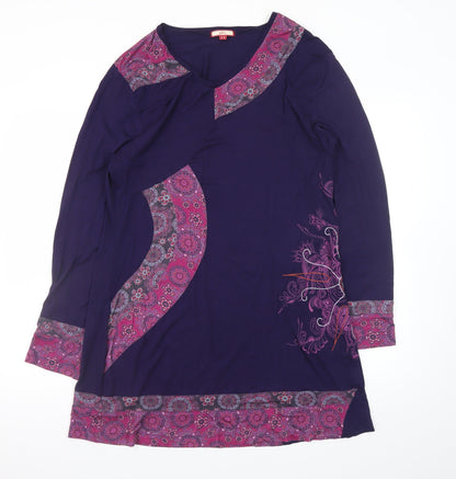 Joe Browns Women’s Purple Paisley A-Line Stretch Dress UK 18