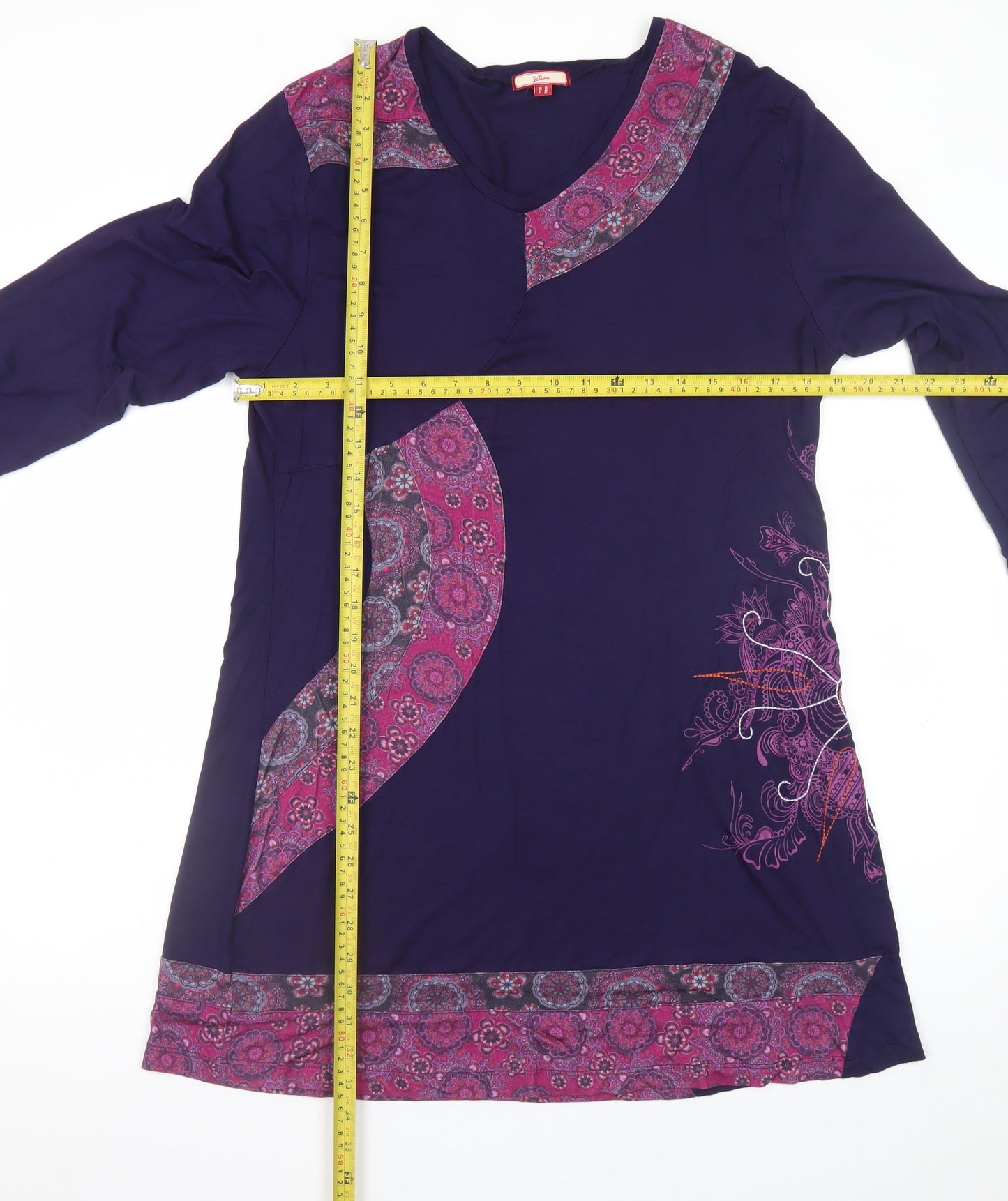 Joe Browns Women’s Purple Paisley A-Line Stretch Dress UK 18