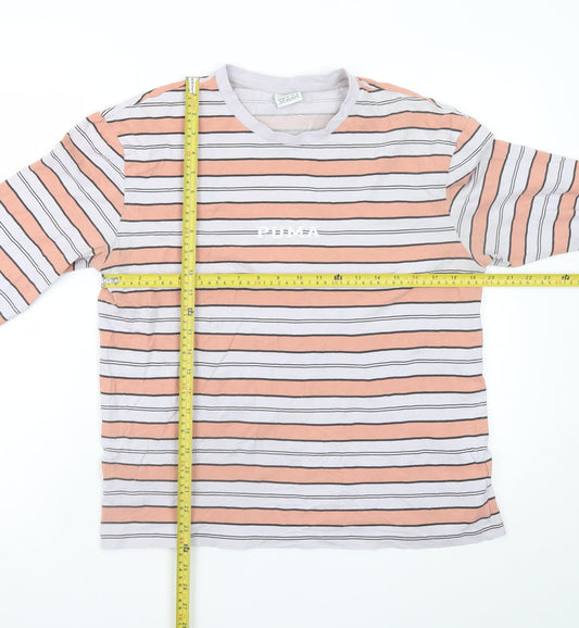 Puma Men's Multicoloured Striped Long Sleeve Cotton T-Shirt XS