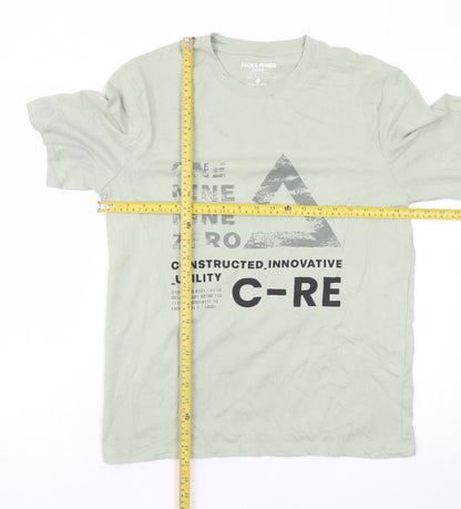 Jack & Jones Core Men's Green Graphic Print Crew Neck T-Shirt M