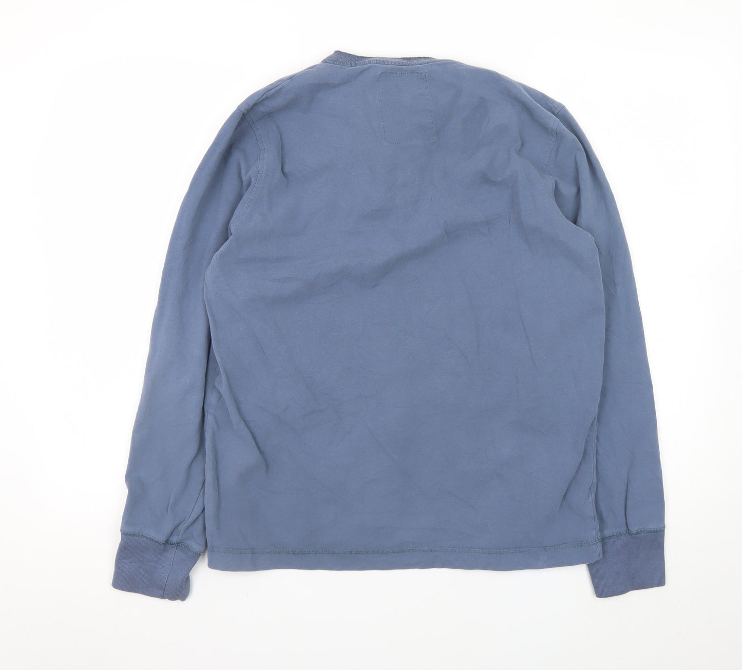 Tokyo Laundry Men's Blue Henley Long Sleeve Cotton T-Shirt Size L