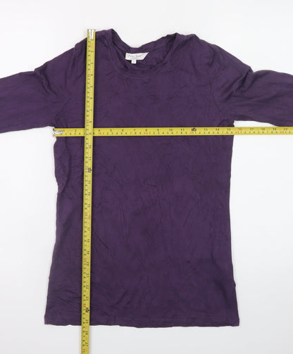 Part Two Women Purple Long Sleeve Basic Jersey Top Size M