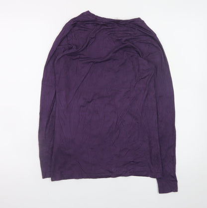 Part Two Women Purple Long Sleeve Basic Jersey Top Size M