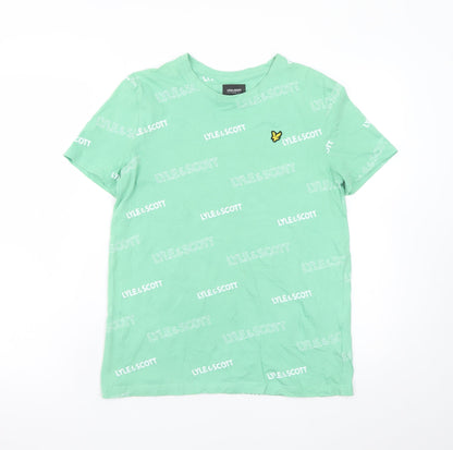 Lyle & Scott Junior Mint Green Logo Print Cotton T-Shirt 14/15Y