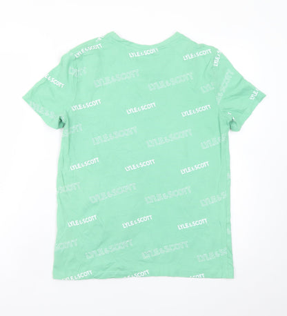 Lyle & Scott Junior Mint Green Logo Print Cotton T-Shirt 14/15Y