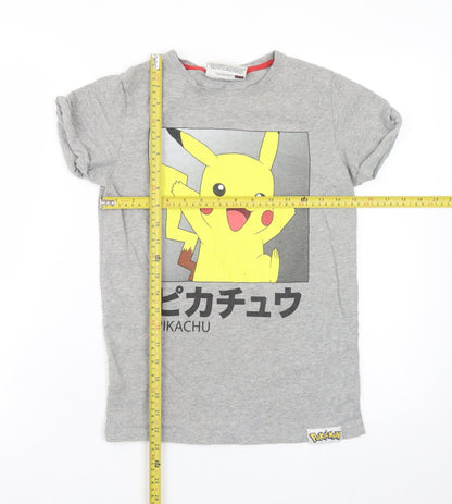 Next Boys Grey Pokémon Pikachu Graphic Short Sleeve T-Shirt 12 Years