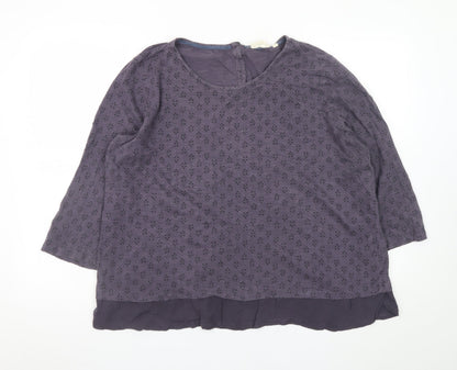 Fat Face Women's Purple Cotton Modal Tunic Blouse Size 18