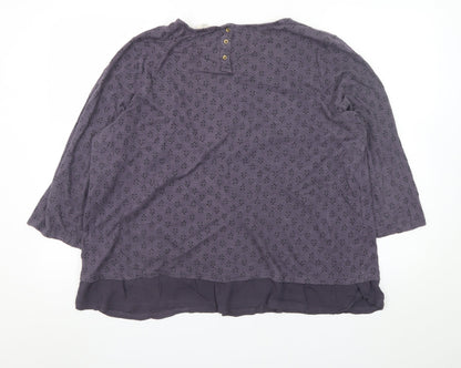 Fat Face Women's Purple Cotton Modal Tunic Blouse Size 18