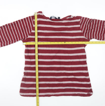 Regatta Women Red Striped Long Sleeve Cotton T-Shirt UK 16