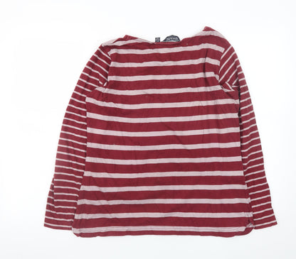 Regatta Women Red Striped Long Sleeve Cotton T-Shirt UK 16