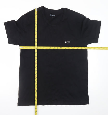 HUGO BOSS Men's Black XL Classic Crew Neck Cotton T-Shirt