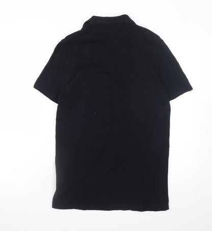 Inesis Men's Black Cotton Short Sleeve Polo Shirt Size L