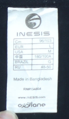 Inesis Men's Black Cotton Short Sleeve Polo Shirt Size L