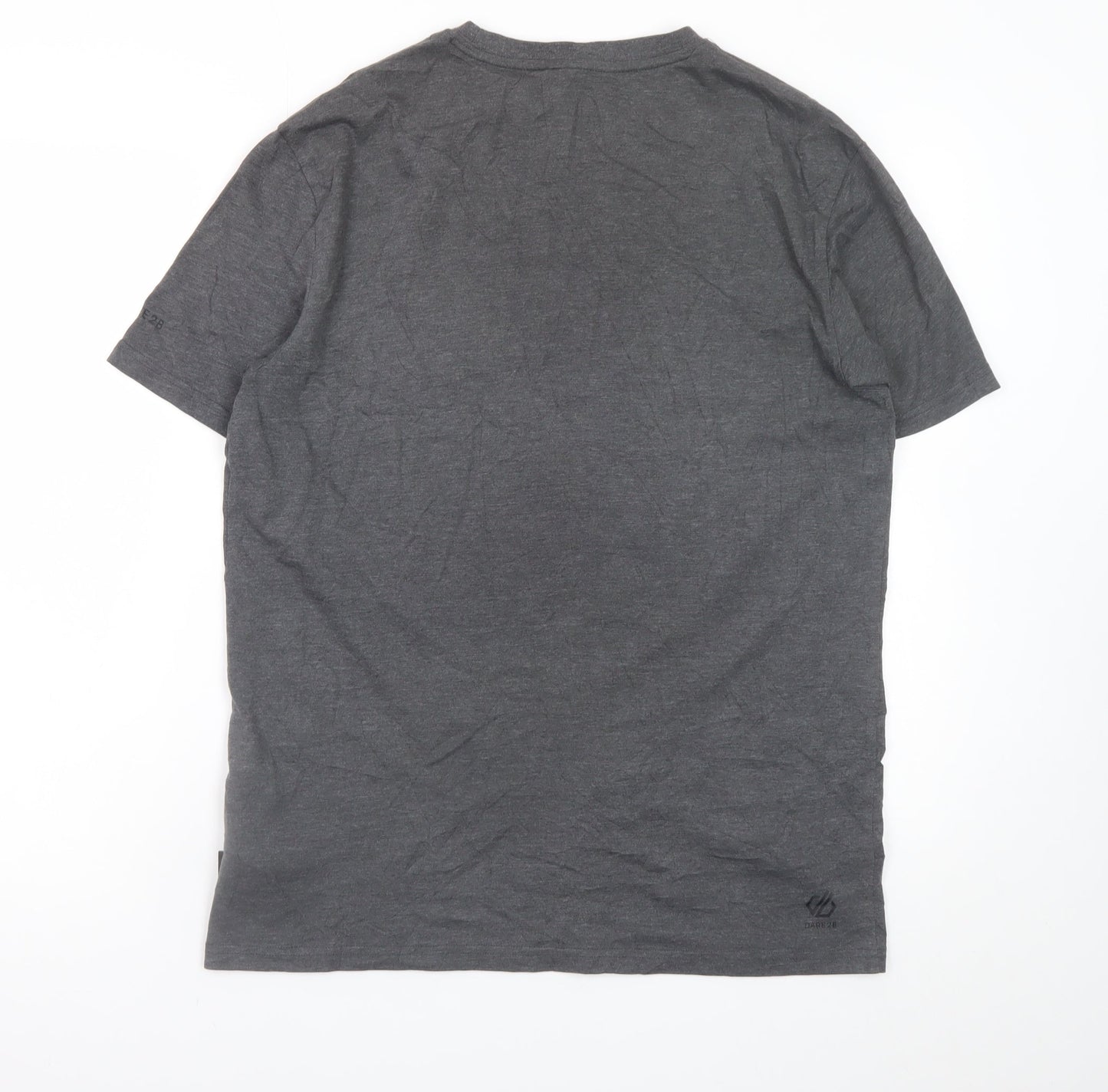 Dare 2B Men's Grey Graphic Print Crew Neck Cotton T-Shirt Size M