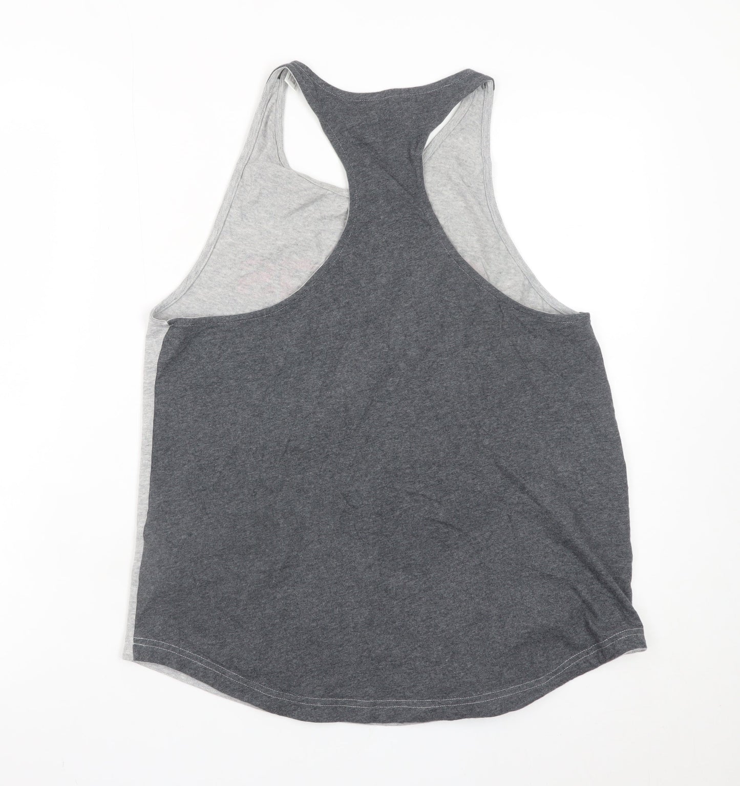 Adidas Womens Grey Racerback Tank Top L Cotton Sportswear