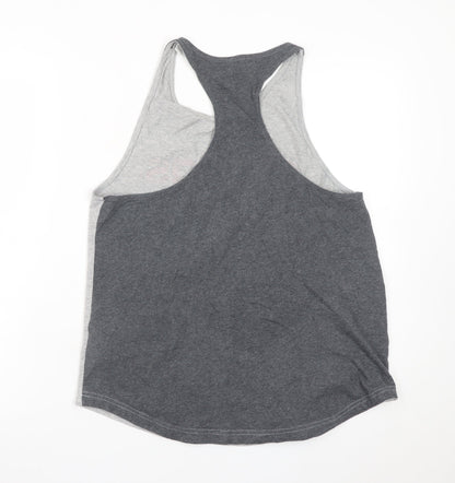 Adidas Womens Grey Racerback Tank Top L Cotton Sportswear