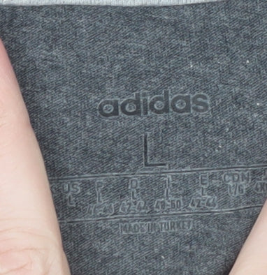 Adidas Womens Grey Racerback Tank Top L Cotton Sportswear