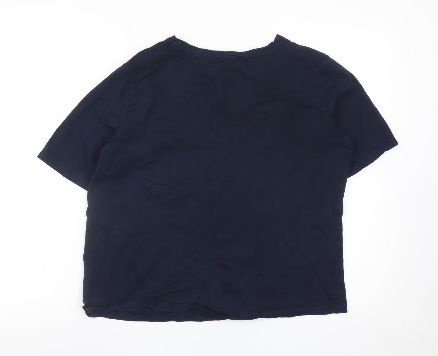 Red Herring Women's Blue Size 14 Weekend Print Cotton T-Shirt
