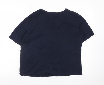 Red Herring Women's Blue Size 14 Weekend Print Cotton T-Shirt