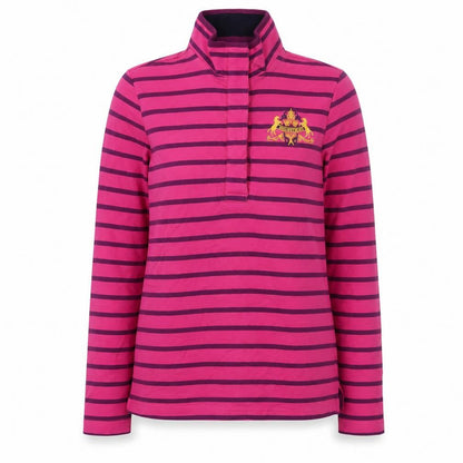Equestrian Women’s Pink Striped Pullover Sweatshirt Small 8-10