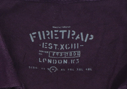 Firetrap Men's Purple Cotton Blend Polo Shirt Size M