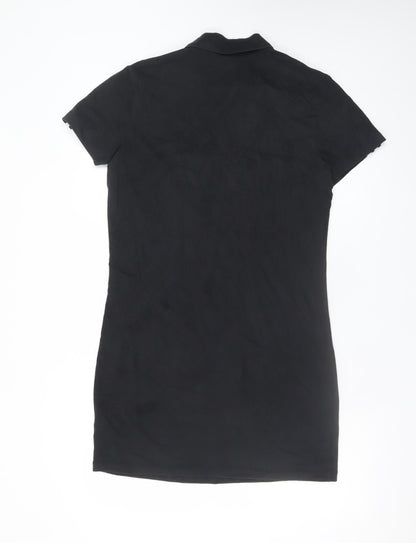 Adidas Womens Black Short Sleeve Collared T-Shirt Dress Size 14