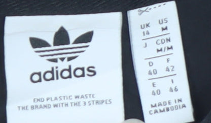 Adidas Womens Black Short Sleeve Collared T-Shirt Dress Size 14