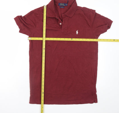 Ralph Lauren Men's Red Slim Fit Polo Shirt Size L Cotton Blend