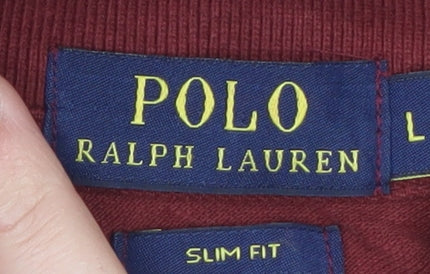 Ralph Lauren Men's Red Slim Fit Polo Shirt Size L Cotton Blend