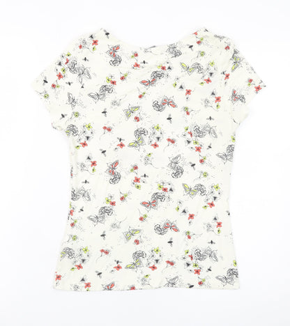 Marks and Spencer Women Ivory Butterfly Floral Top UK 8 Petite