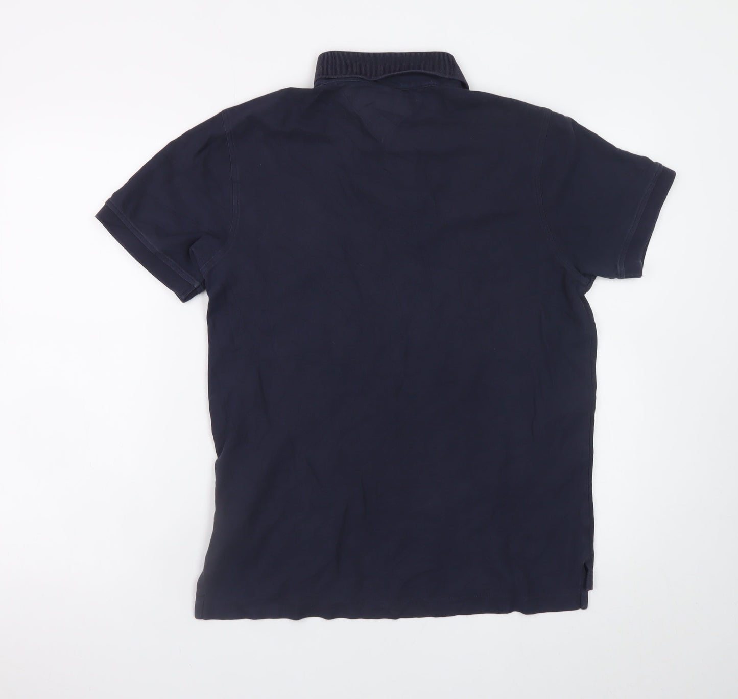 Tommy Hilfiger Men's Blue L Regular Fit Cotton Polo Shirt