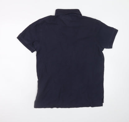 Tommy Hilfiger Men's Blue L Regular Fit Cotton Polo Shirt