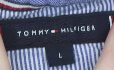 Tommy Hilfiger Men's Blue L Regular Fit Cotton Polo Shirt