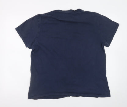 Pierre Cardin Men's Navy Crew Neck Graphic T-Shirt XXL Cotton