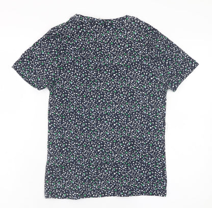 Marks and Spencer Women's Blue Floral Cotton T-Shirt Size 14