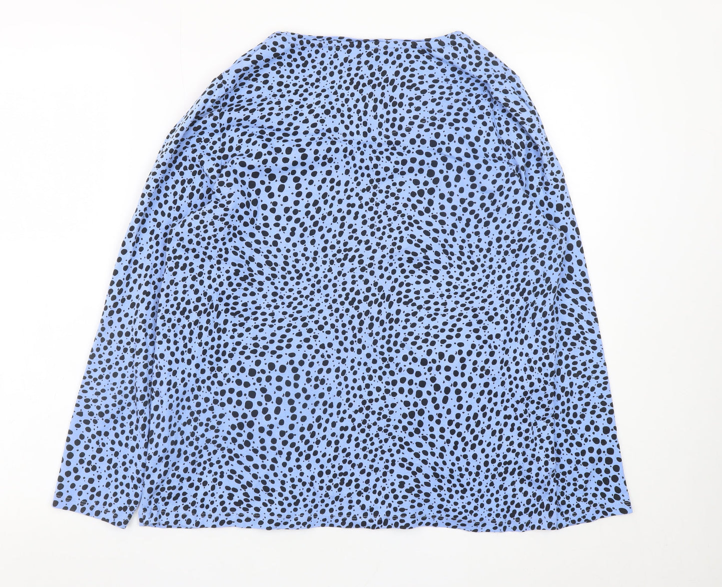 Marks and Spencer Women Blue Polka Dot Long Sleeve Cotton Blouse Size 20