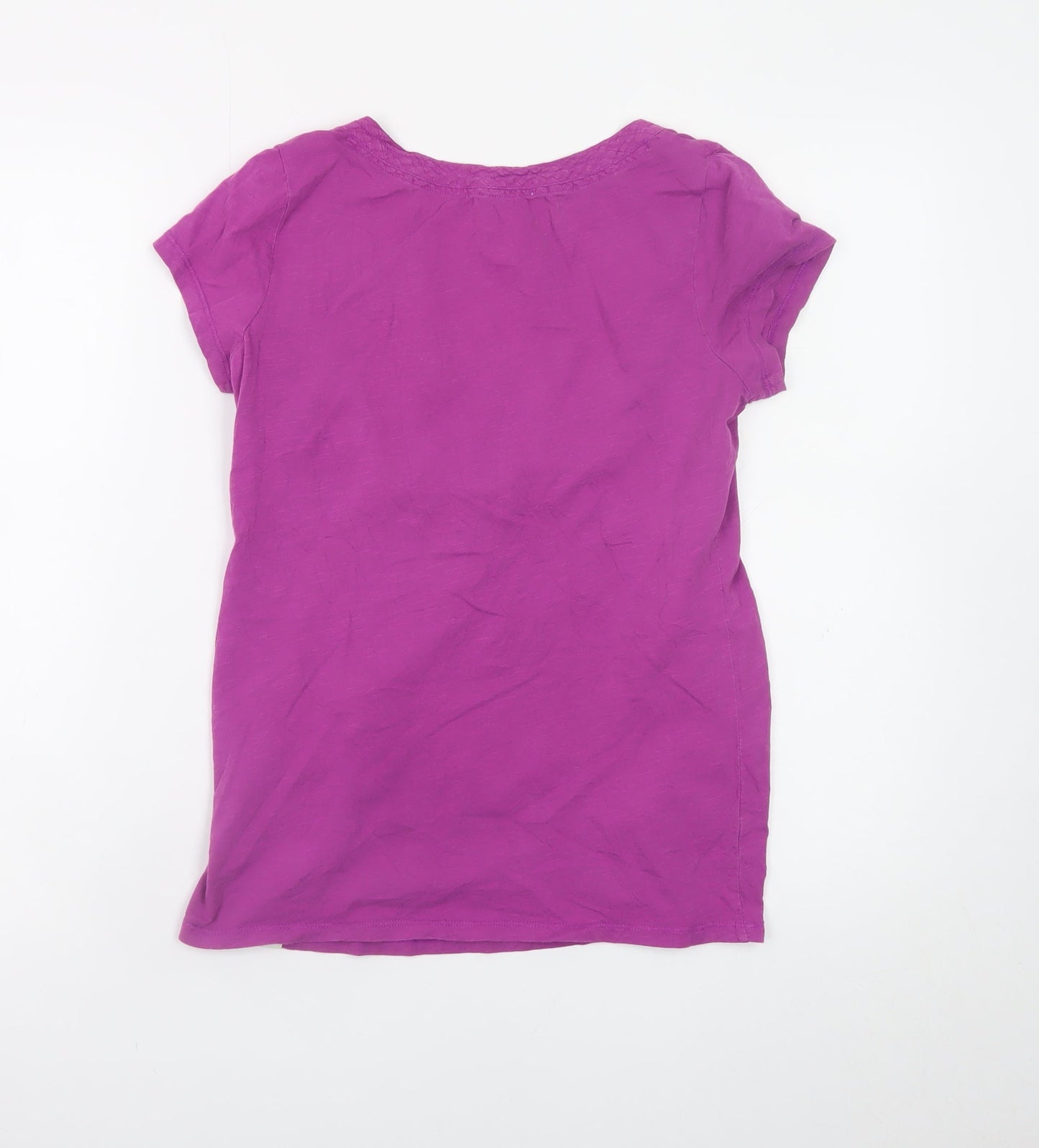 White Stuff Women's Purple Cotton Short Sleeve T-Shirt UK 10