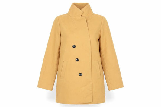Boohoo Women’s Beige Mid-Length Button Coat Size 8