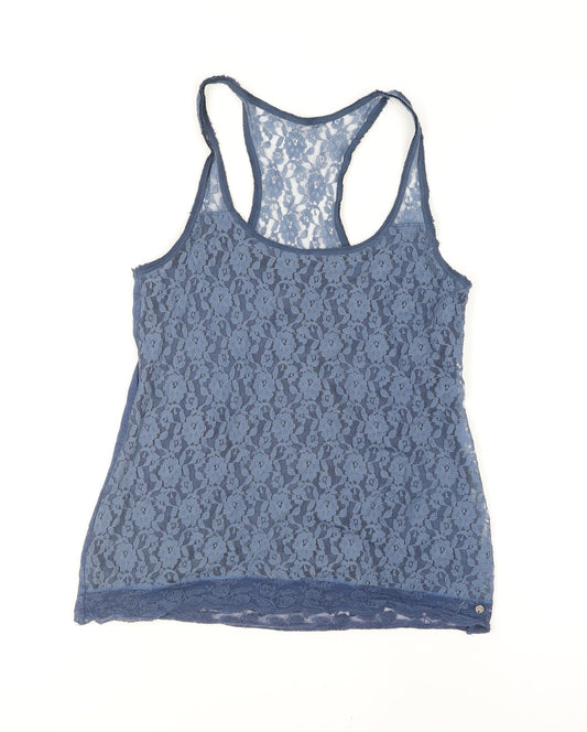 Abercrombie & Fitch Women’s Blue Lace Racerback Camisole Tank Top S