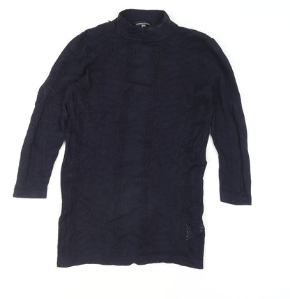 Warehouse Women’s Blue Roll Neck Tunic Jumper Size 6