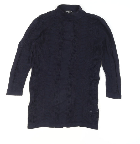 Warehouse Women’s Blue Roll Neck Tunic Jumper Size 6